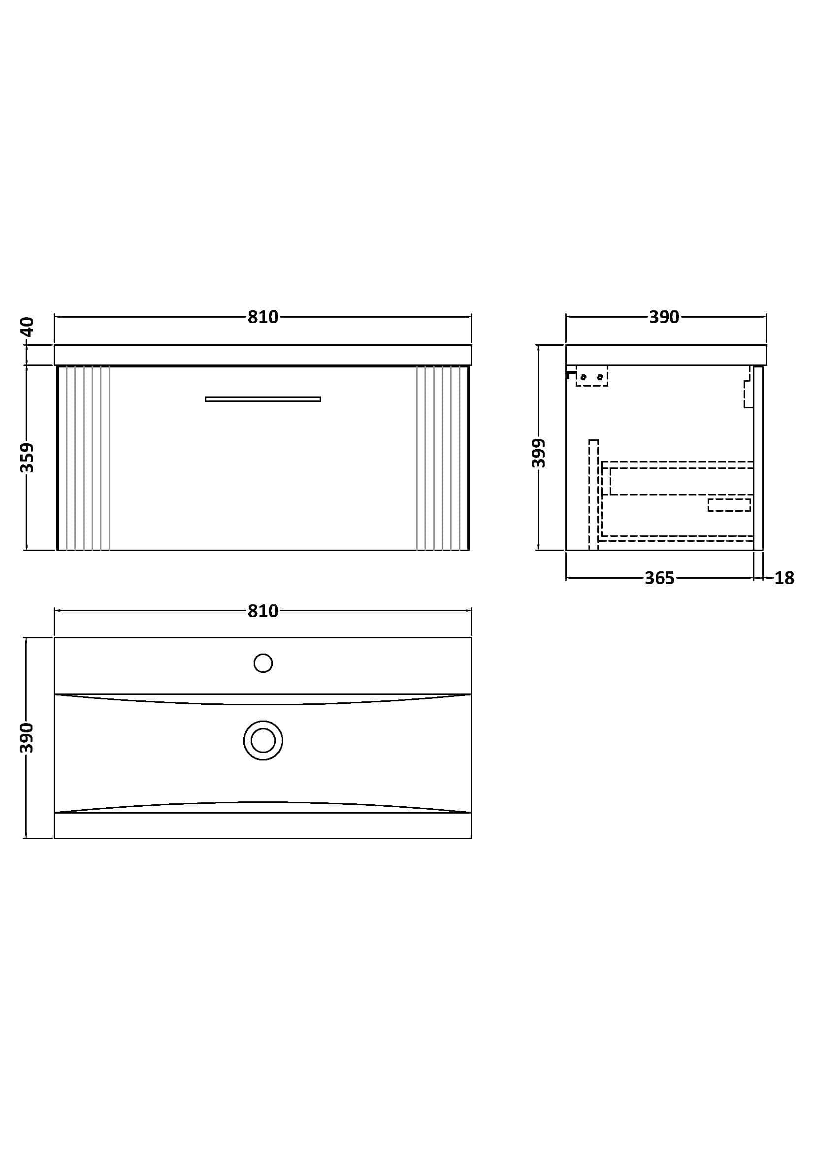 Elegant bathroom vanity unit with precise measurements, suitable for modern bathroom design. Crafted with durable materials, offering ample storage space for toiletries.