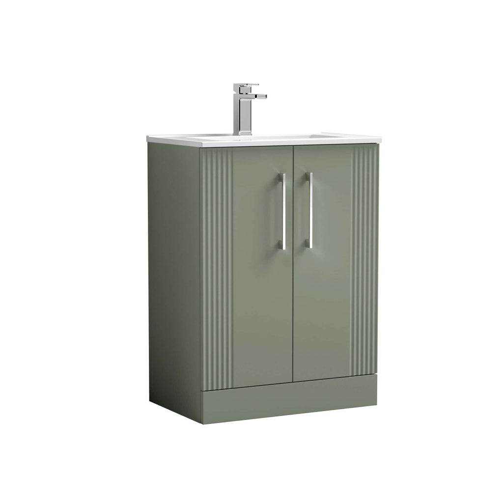 High-quality bathroom vanity unit with integrated sink and modern chrome tap, perfect for contemporary bathroom designs. Durable, stylish, and functional storage solution for bathroom essentials.