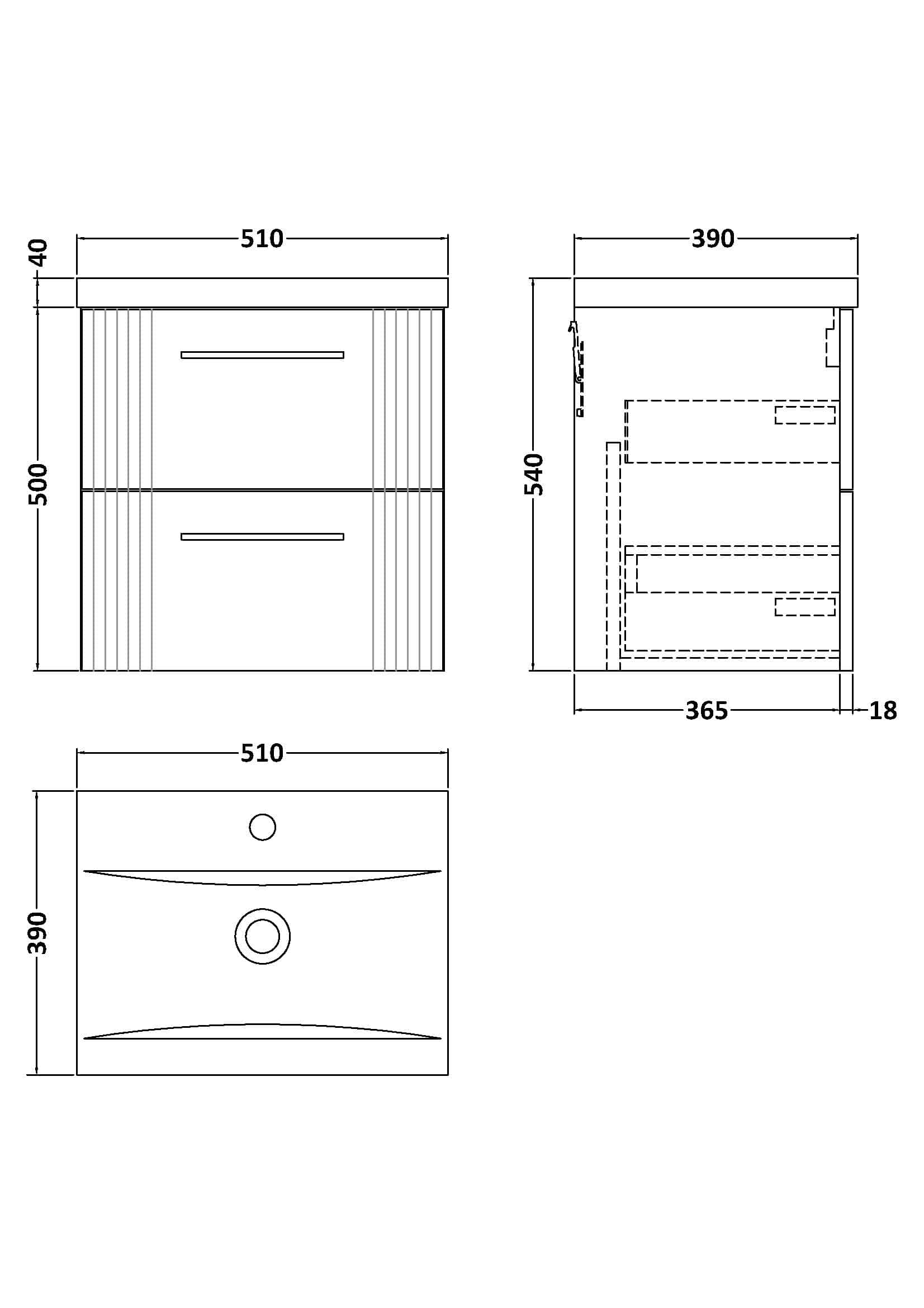 Stylish bathroom vanity unit with two drawers, modern design, ideal for Bubly Bathrooms installations.