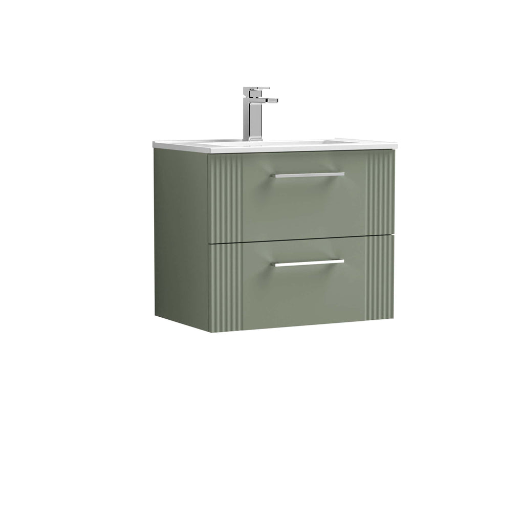 Modern green bathroom vanity with integrated sink and sleek chrome handles, ideal for contemporary bathroom renovation. Durable, stylish storage solution for bathroom essentials.