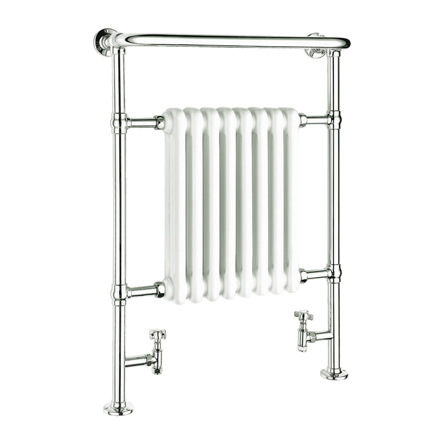 Reina Victoria Chrome/White Traditional Heated Towel Rail 960mm X 675mm