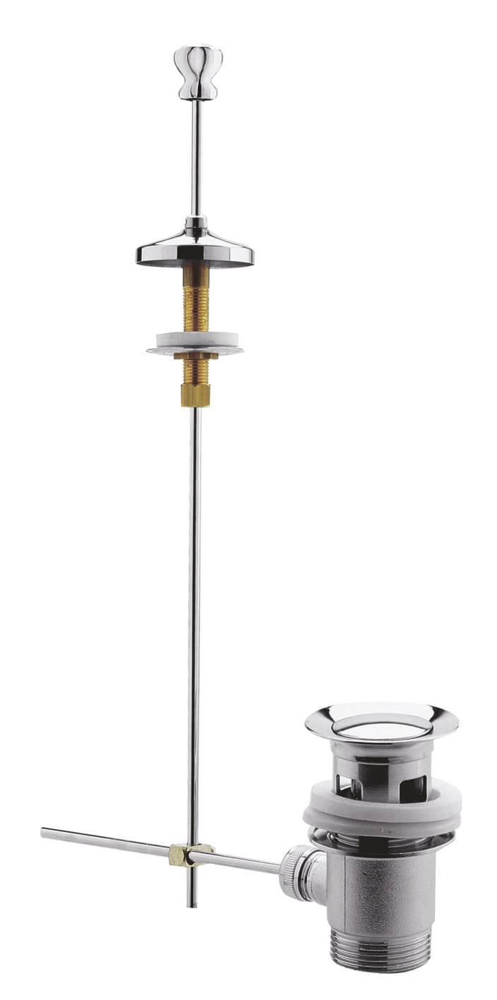 Stainless steel bathroom drain assembly with overflow and trap for high-quality bathroom plumbing installations.