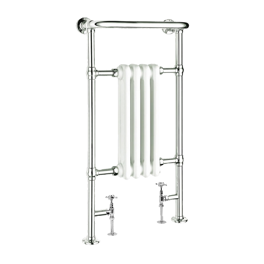 Reina Alicia Chrome/White Traditional Heated Towel Rail 950mm X 475mm