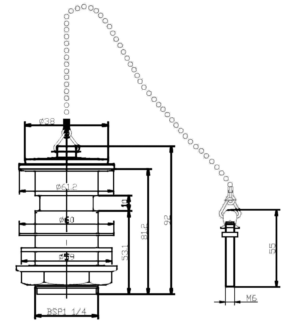 Mechanical shower valve technical diagram with detailed dimensions, suitable for bathroom plumbing installations and renovation projects.