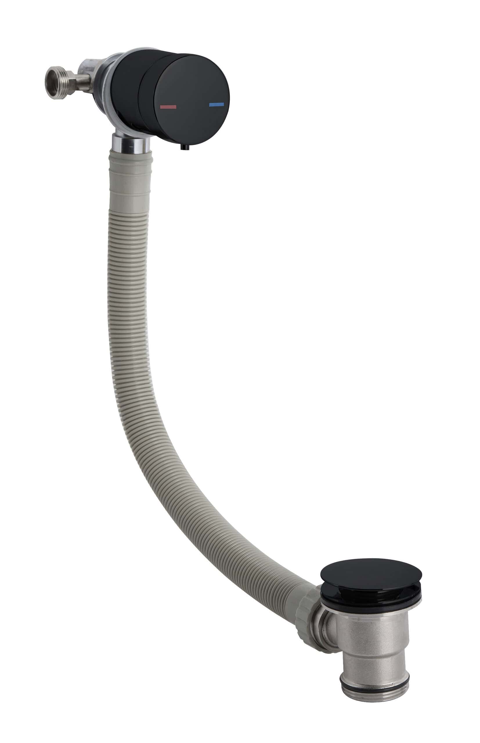 Flexible bathroom waste pipe with flexible hose for easy installation and drainage. Perfect for modern bathroom plumbing solutions, compatible with various bathtub and sink drain setups.