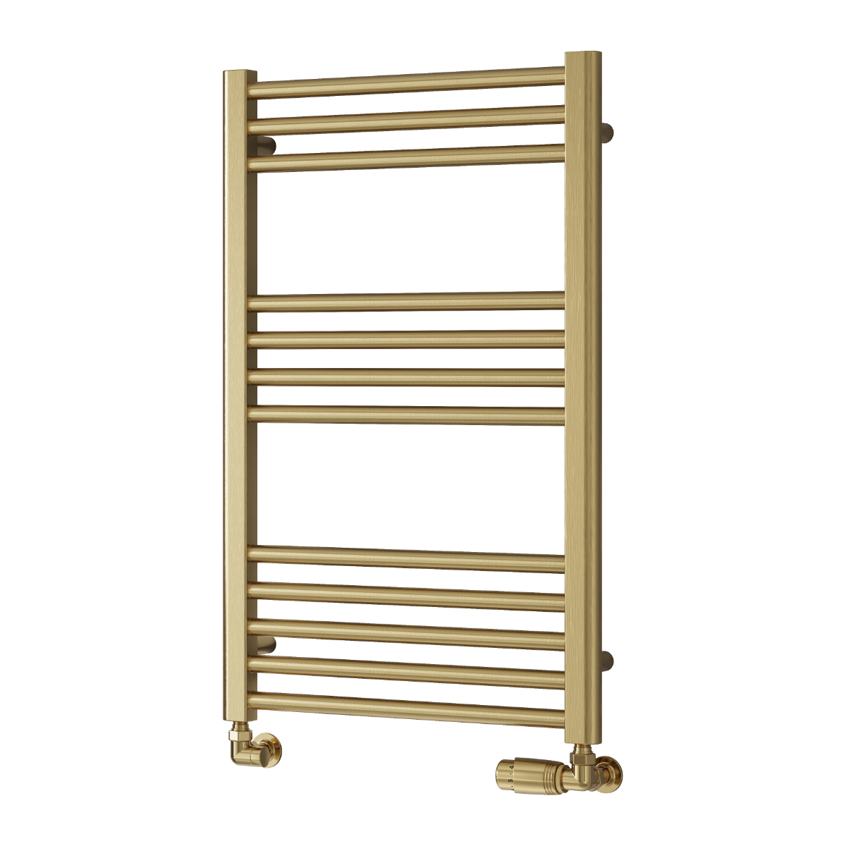 Reina Ottone Brushed Brass Heated Towel Rail 800mm X 500mm