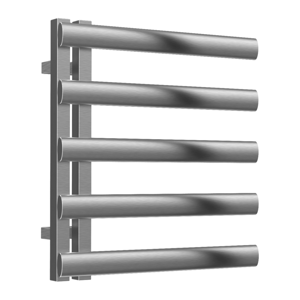 Reina Cavo Brushed Stainless Steel Heated Towel Rail 530mm X 500mm