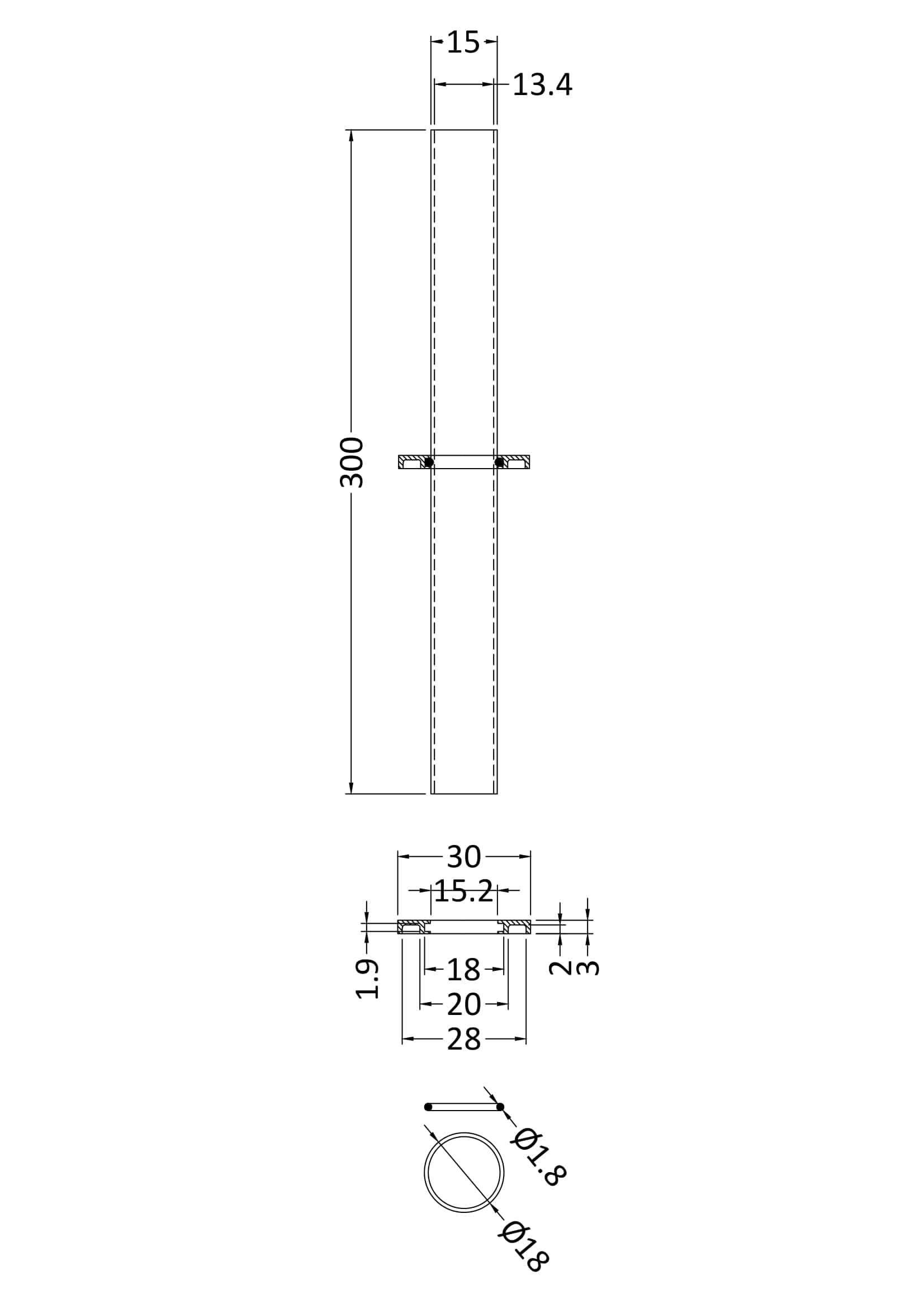 High-quality bathroom mirror mounting bracket with detailed technical drawing for secure installation and durable support in modern bathroom designs.
