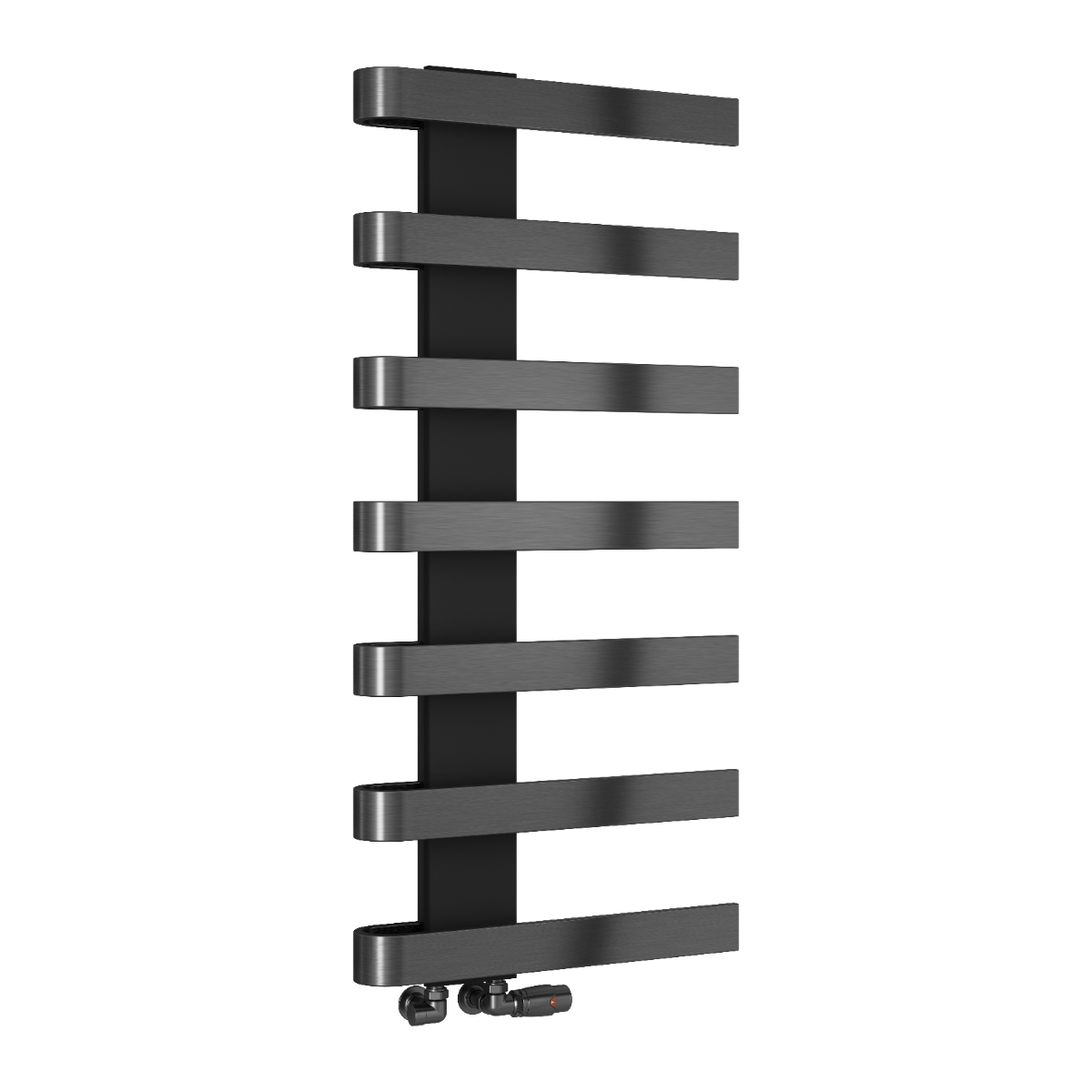 Reina Panaro Brushed Gun Metal Heated Towel Rail 500mm X 500mm