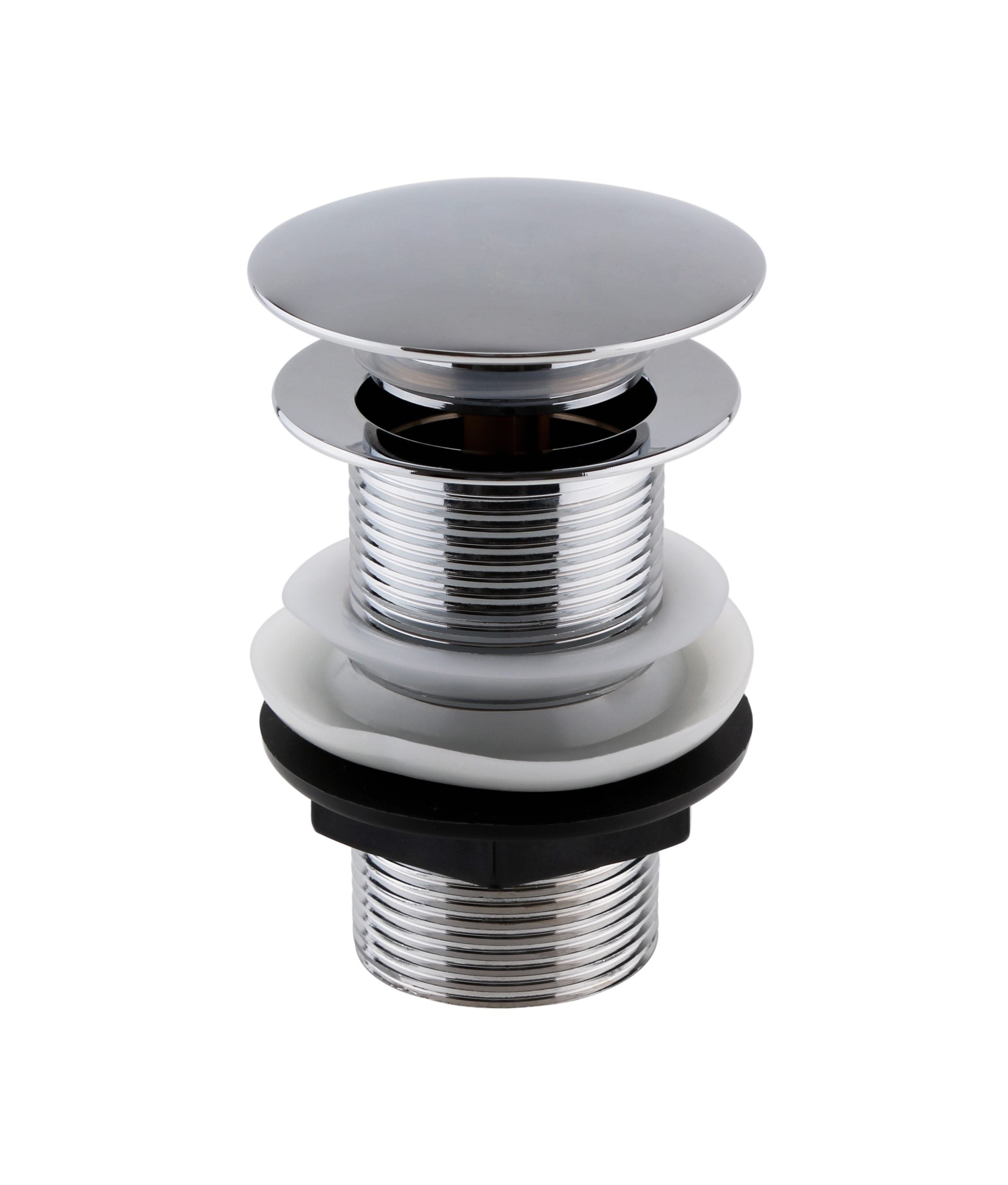 Siphon pipe for bathroom sink or basin, chrome finish with adjustable fittings.