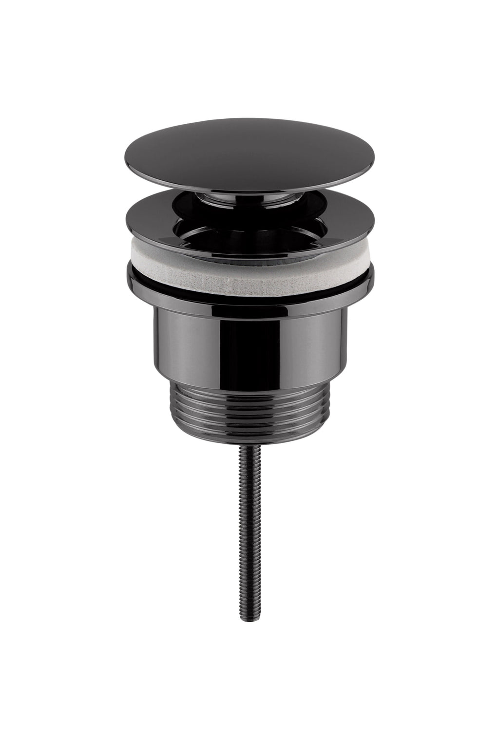 Chrome bottle trap with modern design for bathroom sinks and washbasins, featuring a sleek black finish, durable materials, and easy installation suitable for stylish Bubly bathrooms.