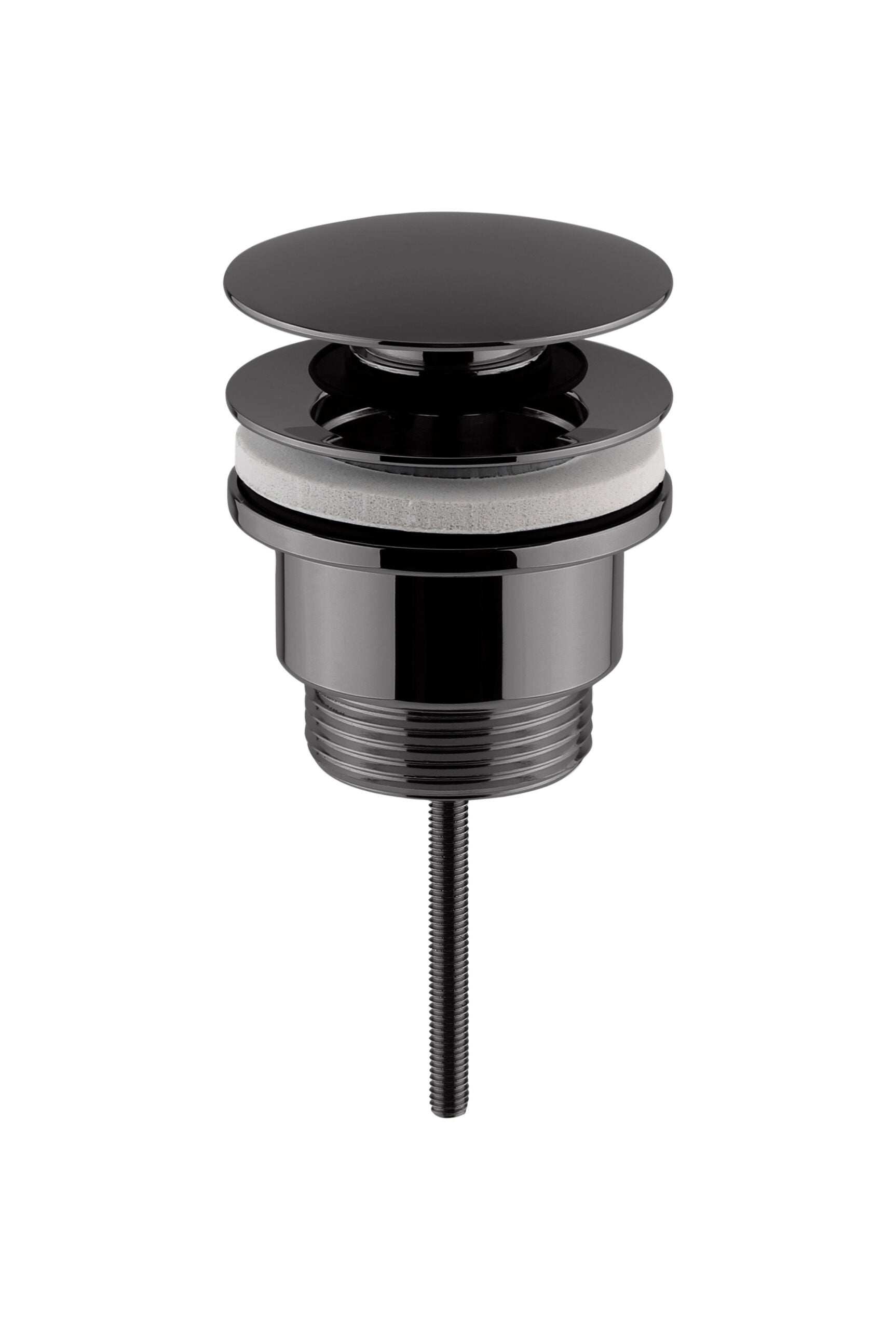 Chrome bottle trap with modern design for bathroom sinks and washbasins, featuring a sleek black finish, durable materials, and easy installation suitable for stylish Bubly bathrooms.