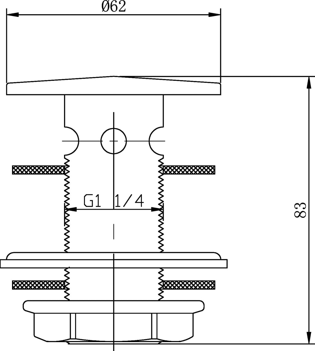 Precision bathroom fixture technical drawing with dimensions illustrating a plumbing component.