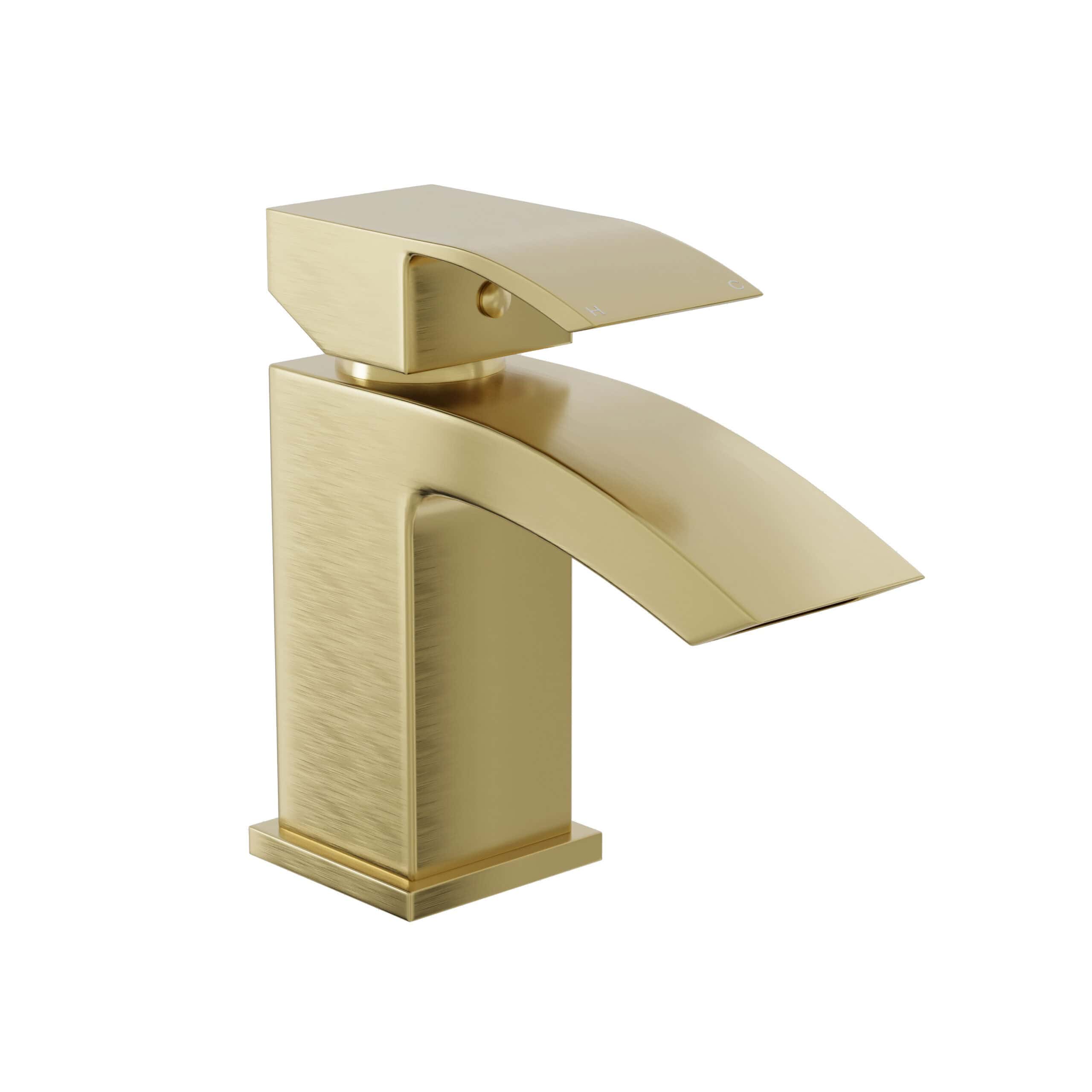 Luxurious gold bathroom tap with a sleek modern design, perfect for contemporary bathroom upgrades and premium fixture installations.