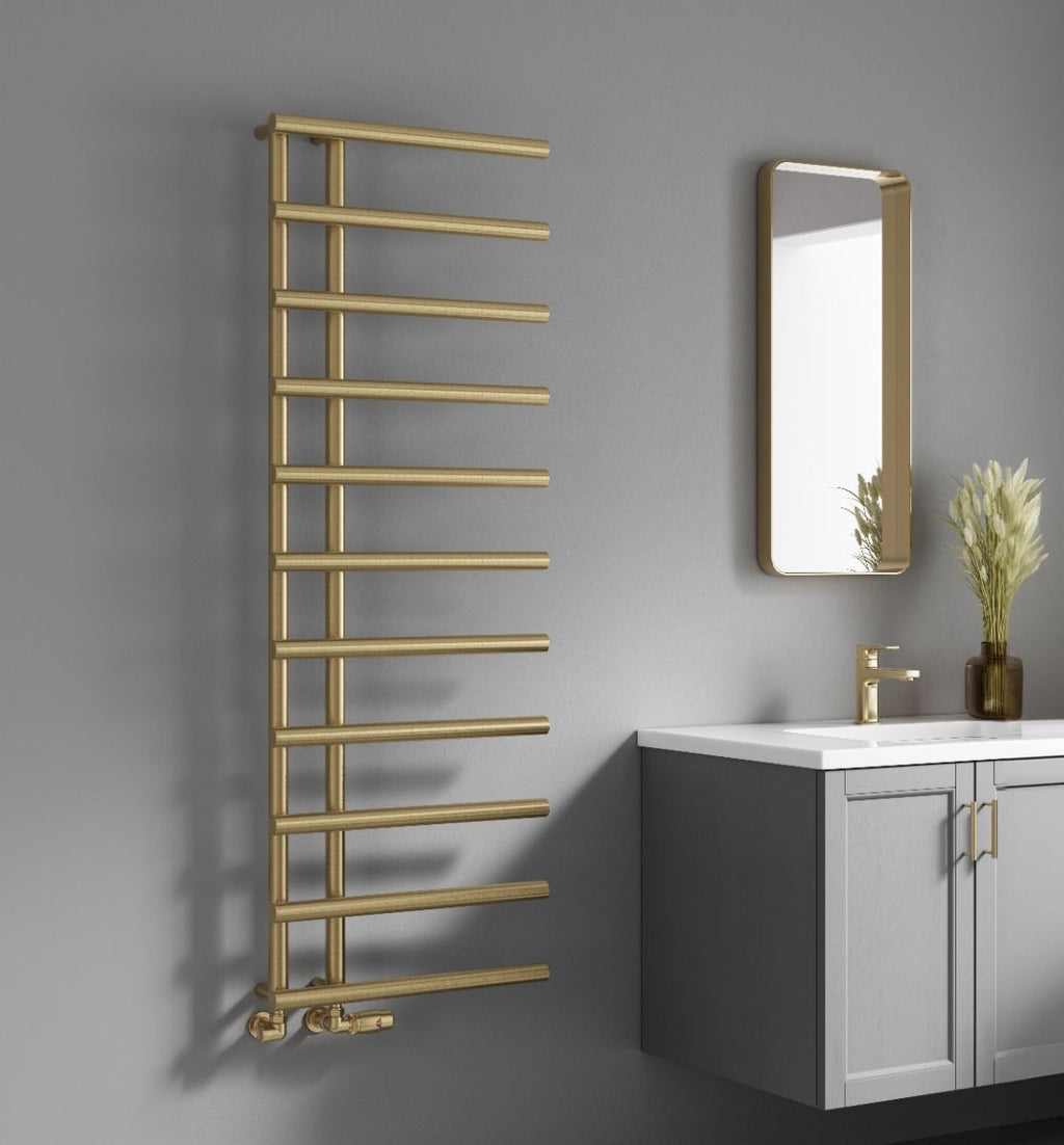 Reina Matera Brushed Brass Heated Towel Rail