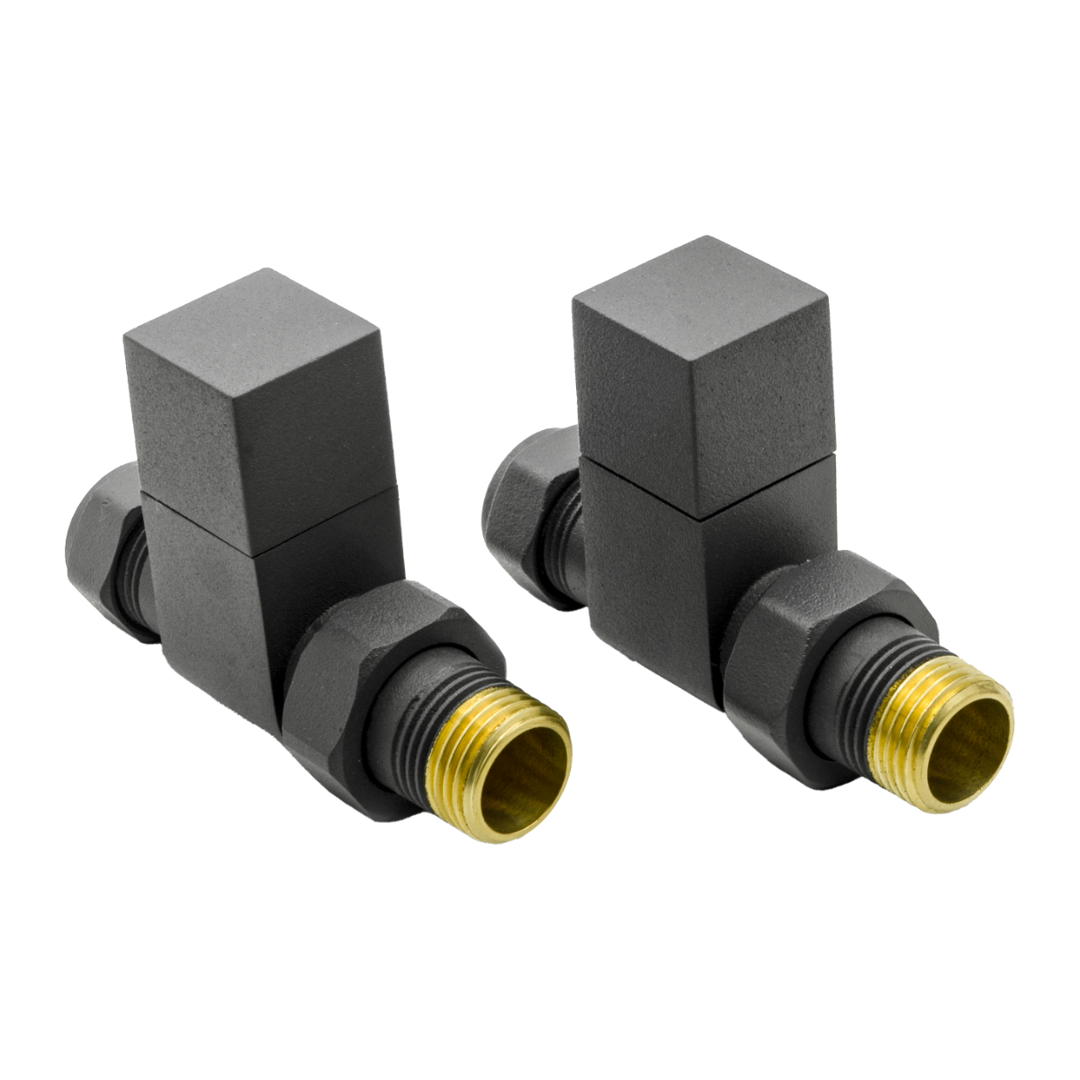 Reina Loge Straight Radiator Valves, Anthracite