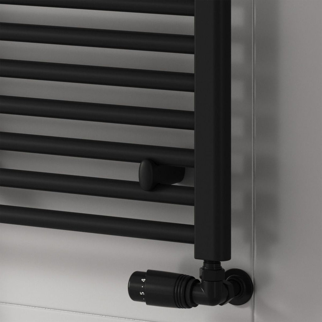 Reina Capo Flat Black Heated Towel Rail