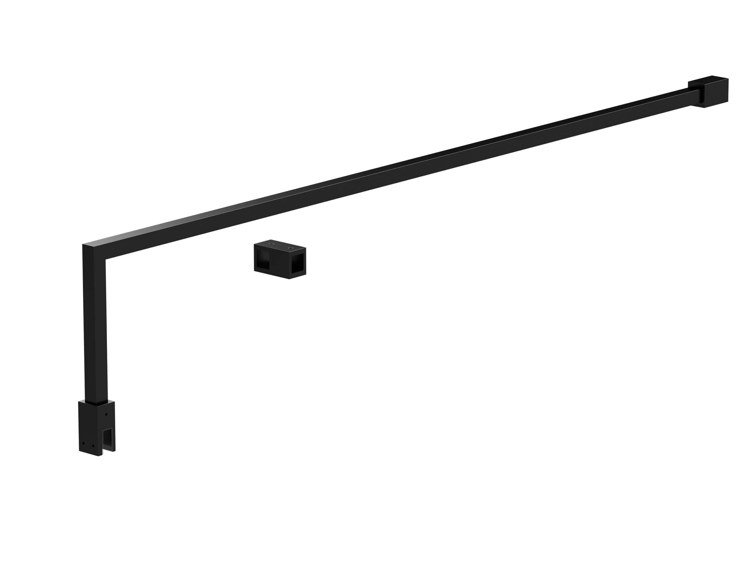 Minimalist black bathroom towel rail with mounting brackets, perfect for modern homes. Durable metal design for easy installation and rust resistance. Enhance your bathroom decor with sleek, functional accessories.