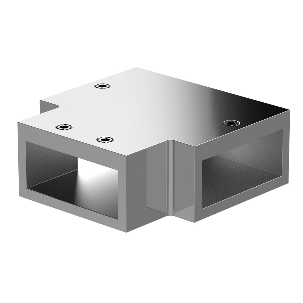 Stainless steel bathroom in-wall niche with 2 open compartments, ideal for modern bathroom storage solutions.