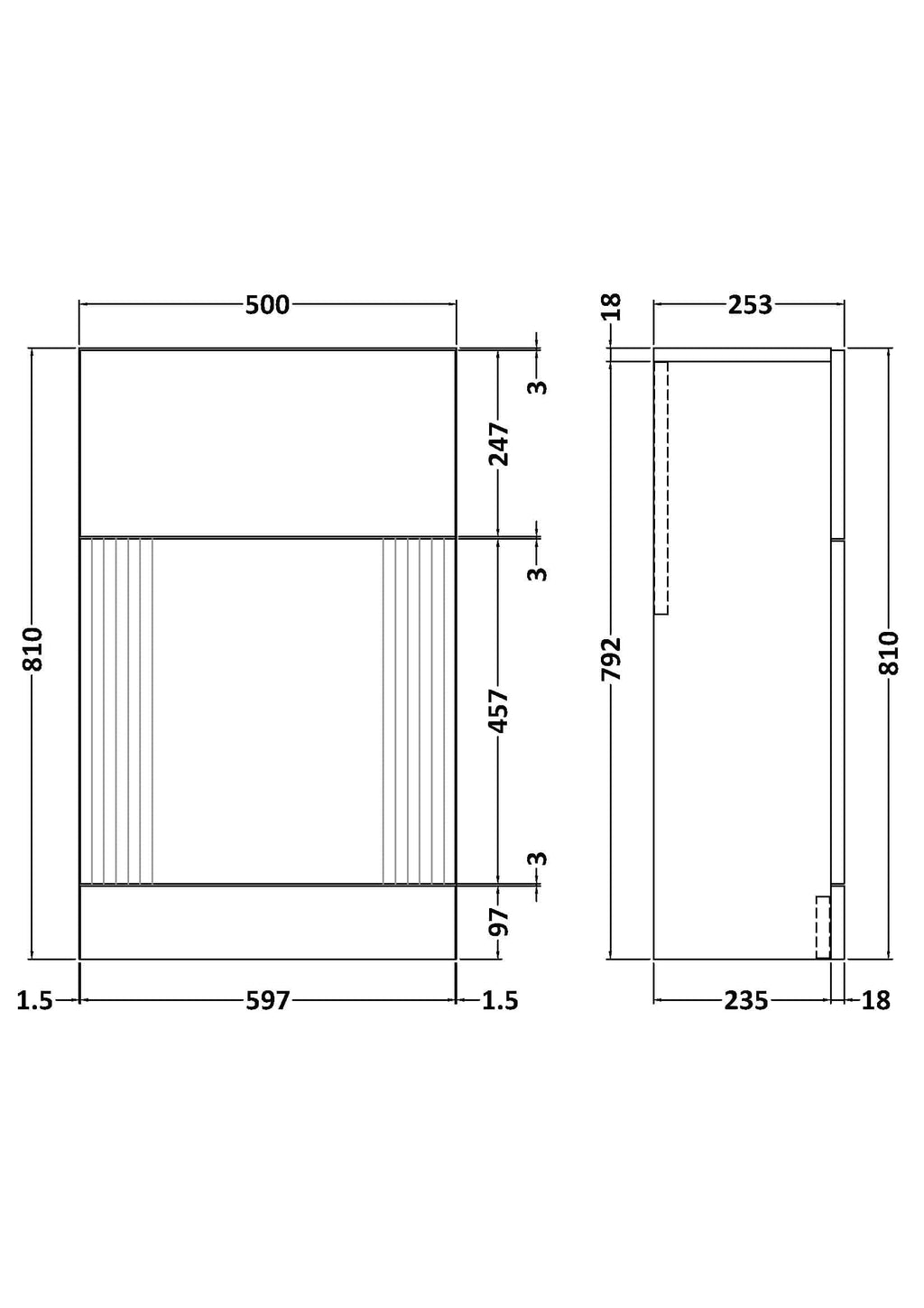 High-quality bathroom cabinet design with detailed dimensions, perfect for modern Bubly bathrooms, offering stylish storage solutions and a sleek aesthetic.