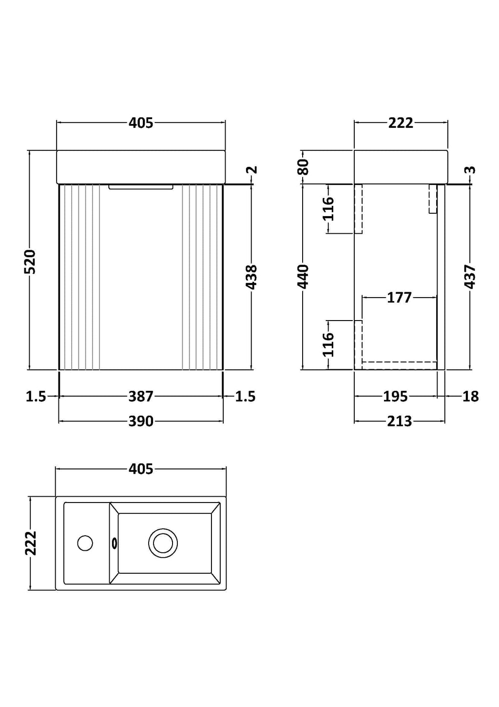 High-quality bathroom vanity cabinet with detailed technical drawings for optimal bathroom renovation. Designed for durability and style in modern Bubly bathrooms.