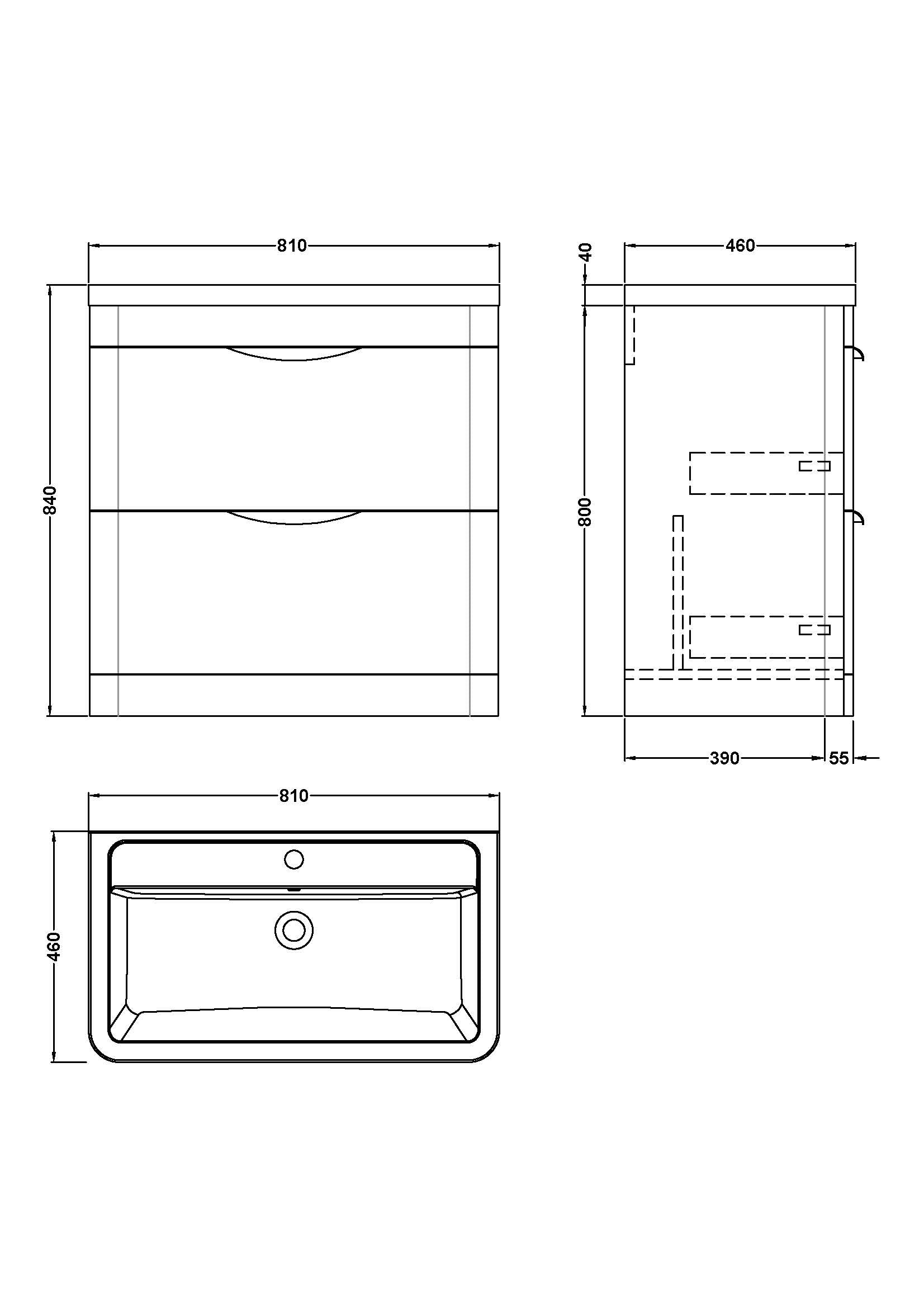 Sleek modern bathroom vanity with two spacious drawers, ideal for stylish storage solutions in luxury bathroom renovations. Designed for functional and contemporary bathroom spaces.