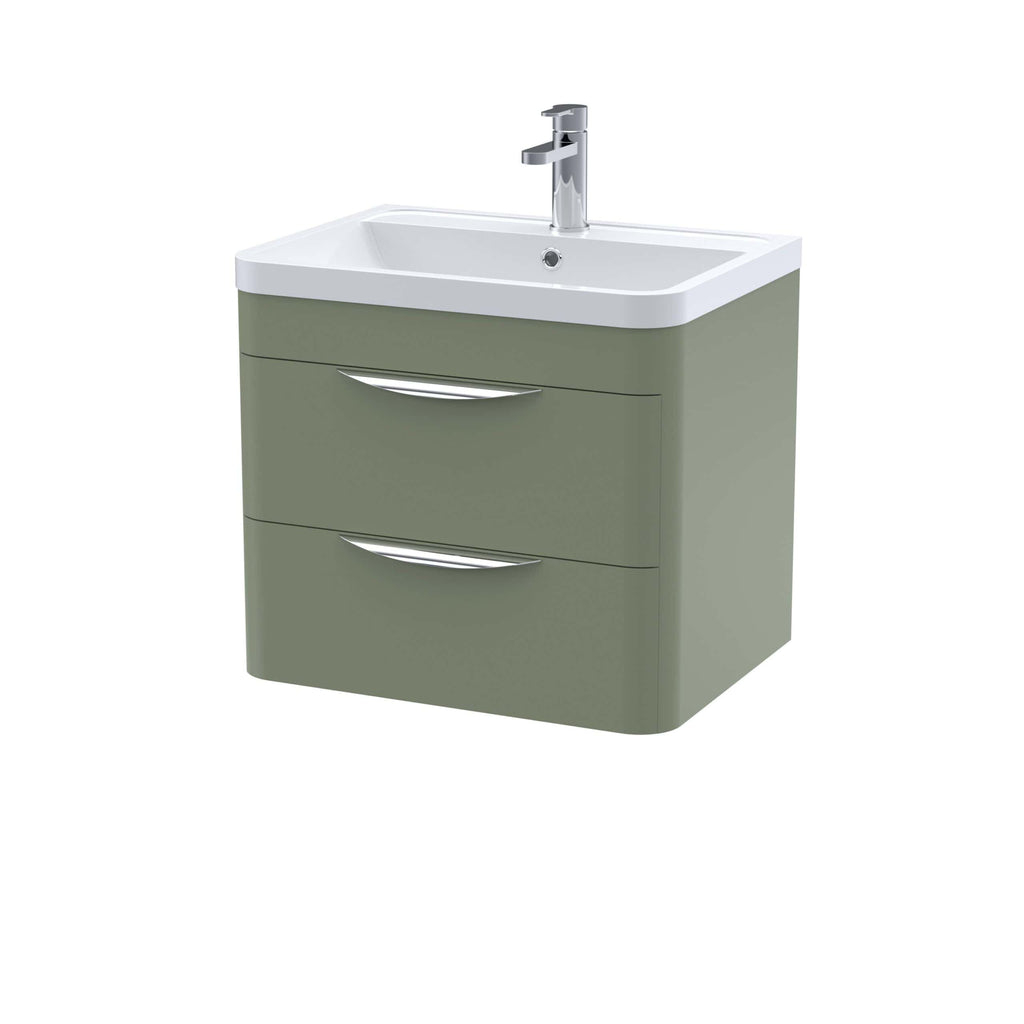 Sleek green bathroom vanity with integrated sink and modern chrome handles, ideal for contemporary bathroom designs, from Bubly Bathrooms.