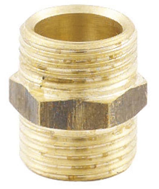Chrome brass compression fitting for plumbing connections, durable and corrosion-resistant. Ideal for bathroom and kitchen plumbing installation and repairs.