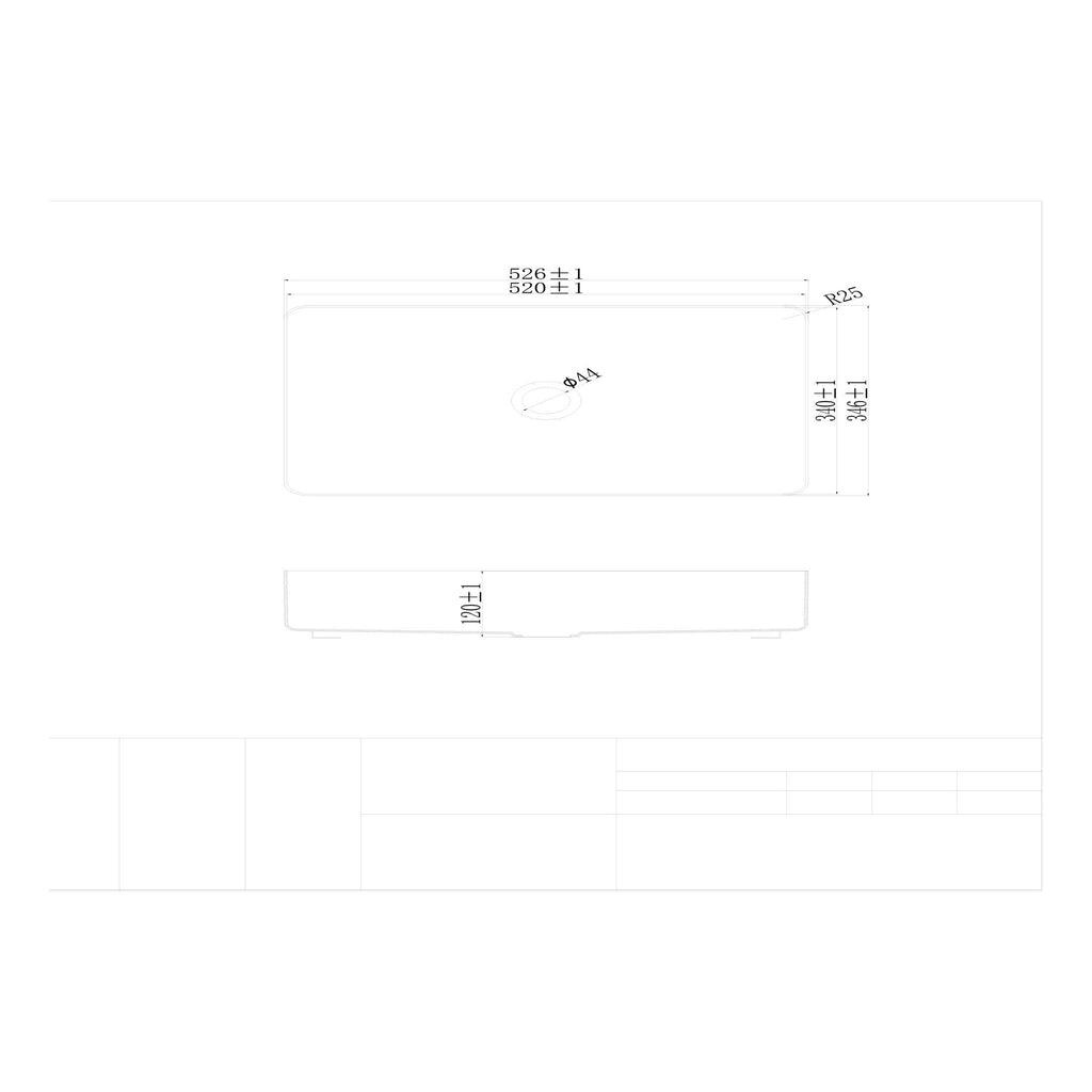 Elegant modern bathroom sink with precise technical dimensions, perfect for contemporary bathroom renovation, featuring high-quality materials and durable design by Bubly Bathrooms.