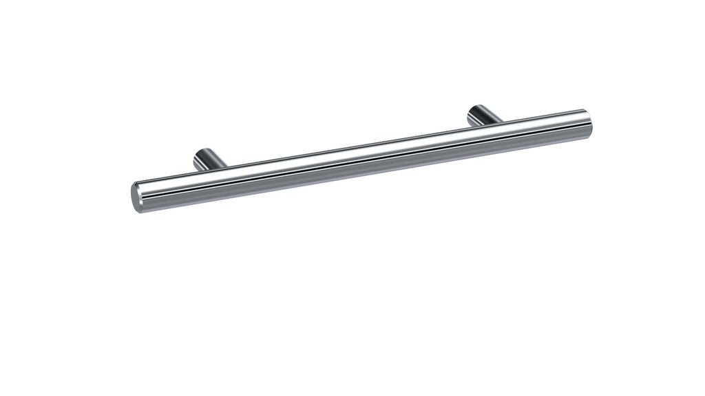 Polished stainless steel bathroom towel rail, modern and sleek design for stylish Bubly bathrooms.