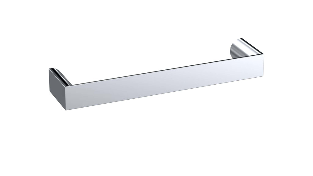 Polished chrome towel rail for modern bathrooms, durable and elegant design, ideal for bathroom heating and towel hanging solutions.