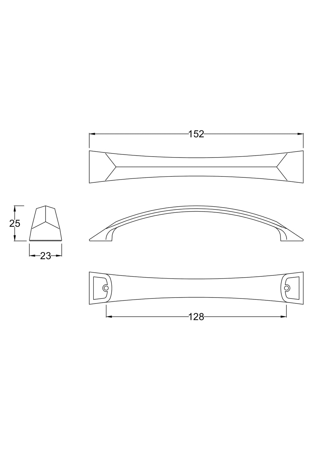 High-quality bathroom hardware design with precise measurements for Bubly Bathrooms.
