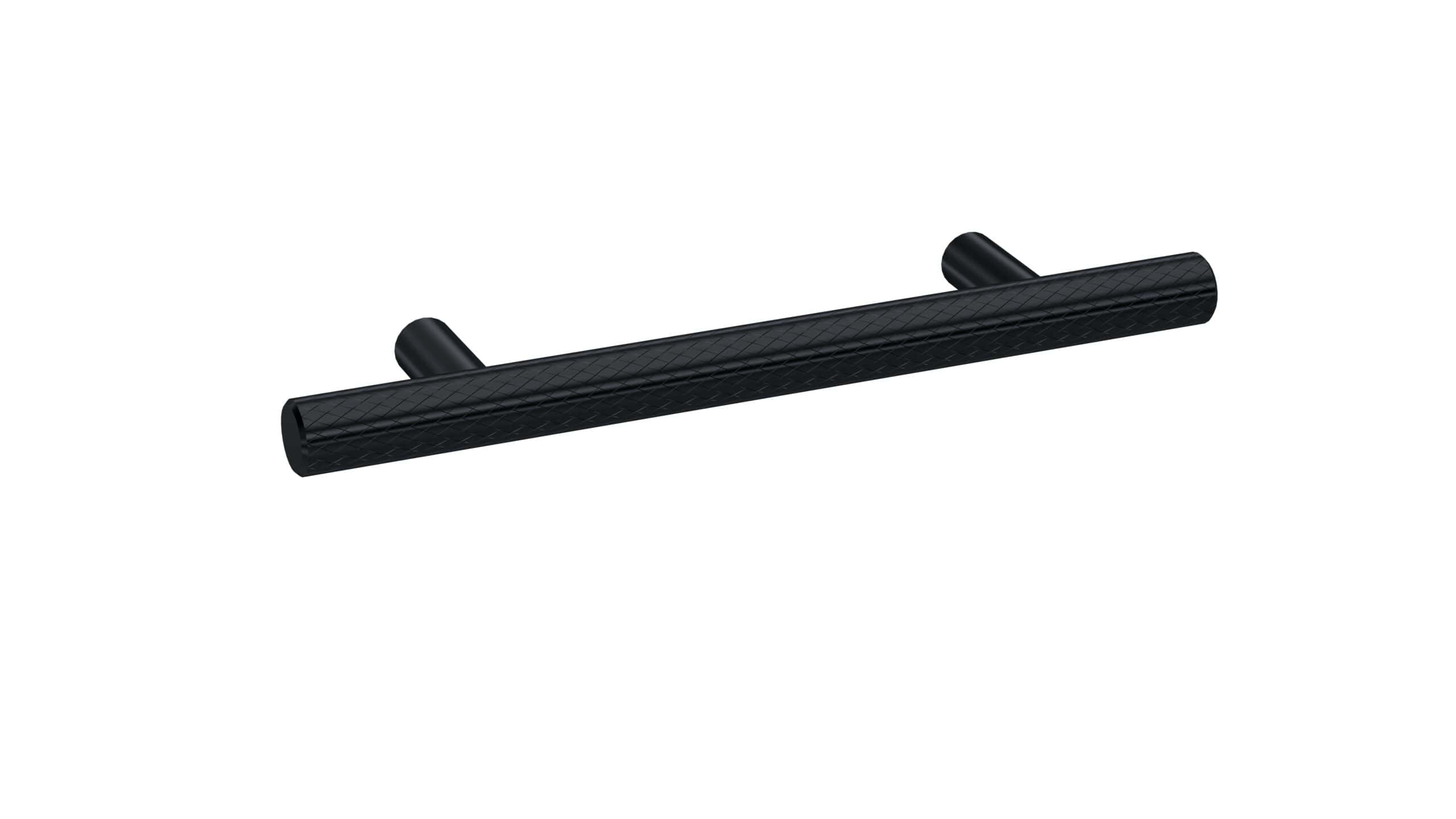 Modern black bathroom grab bar with textured finish, ideal for safety and support in bathrooms, featuring a sleek design for contemporary shower and bath spaces.