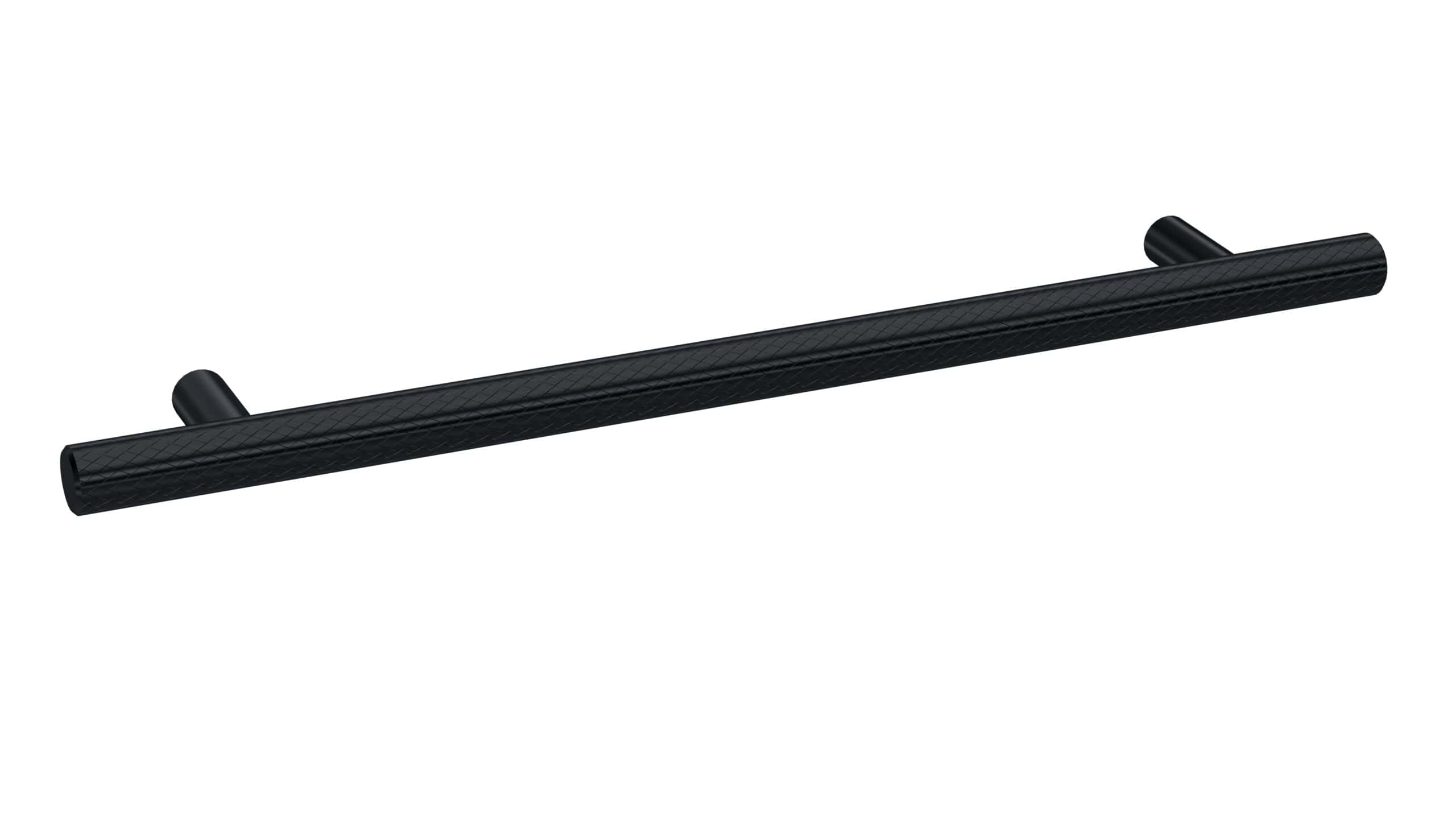 Black textured towel rail for Bubly bathrooms, modern bathroom accessories, durable black heated towel rack, sleek bathroom design, bathroom heating solutions.