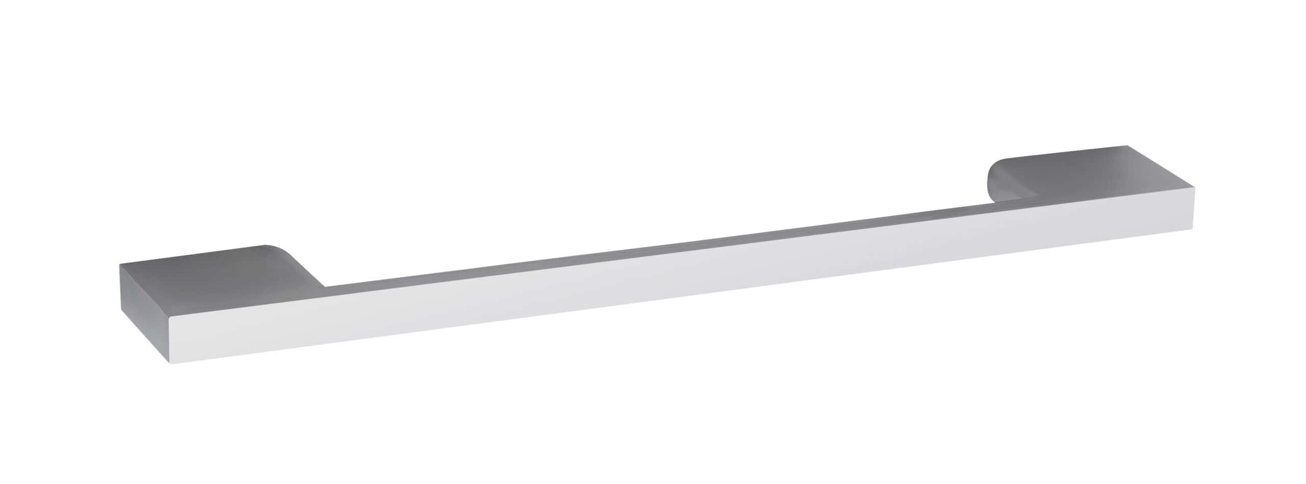 Sleek modern bathroom towel rail in chrome finish, designed for easy installation and efficient drying, ideal for contemporary bathroom spaces.