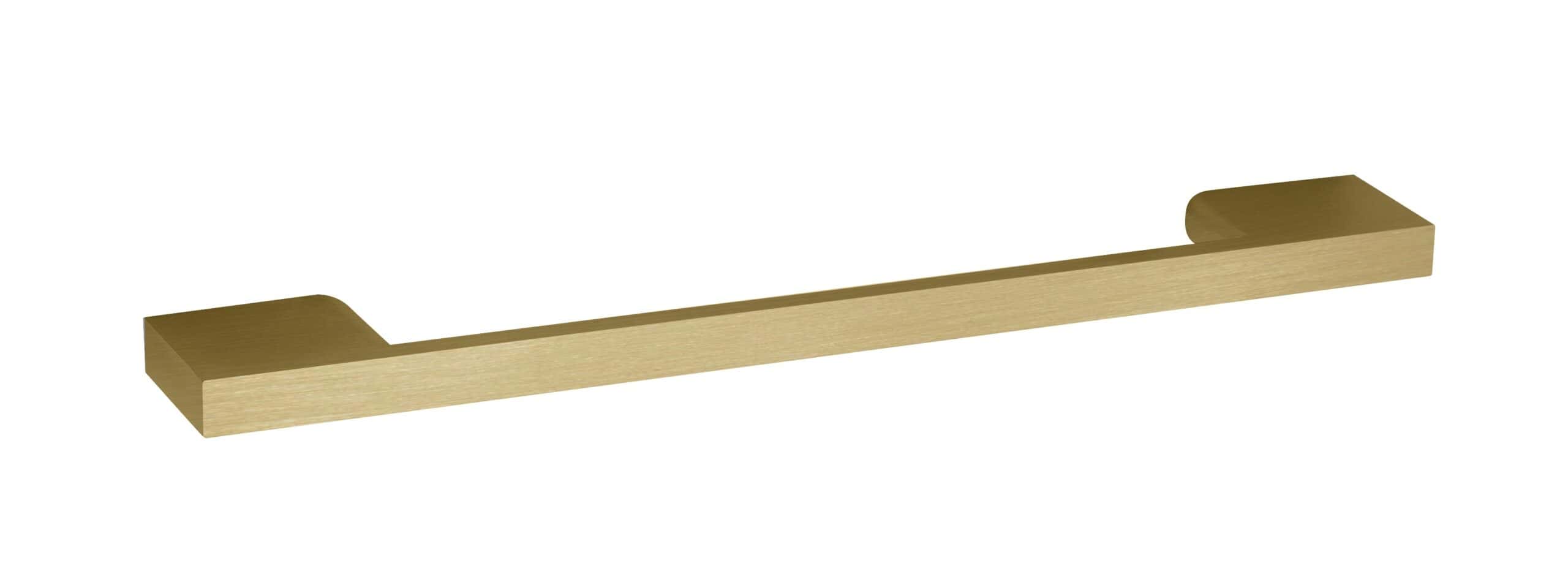 Sleek brass bathroom towel rail with modern design for luxury bathroom decor, providing excellent towel hanging and drying space. Ideal for stylish and functional bathroom interiors.