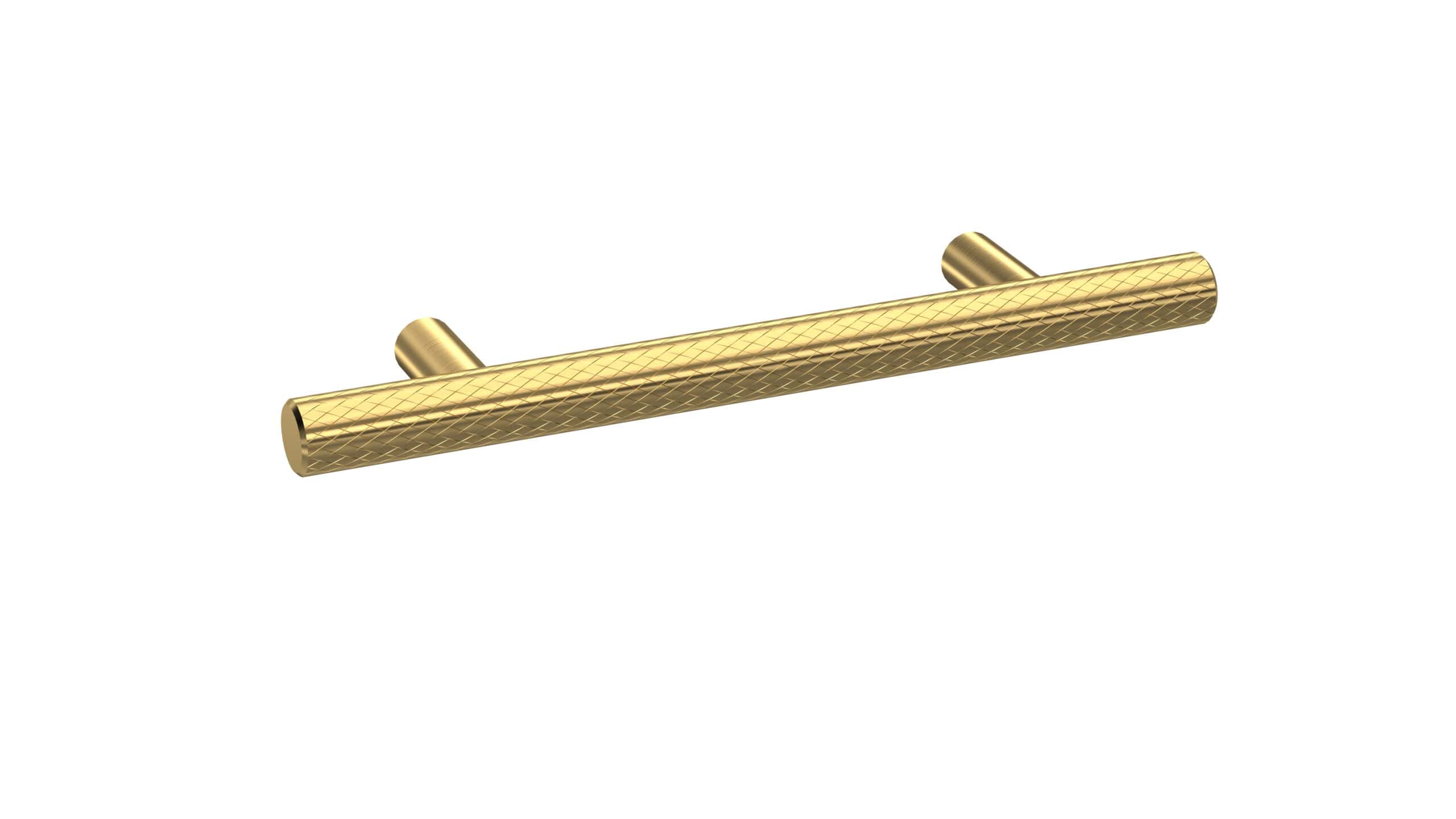Shiny gold bathroom towel rail with textured grip, modern design, wall-mounted fixture, perfect for luxurious bathroom decor, high-quality bathroom accessories, Bubly Bathrooms.