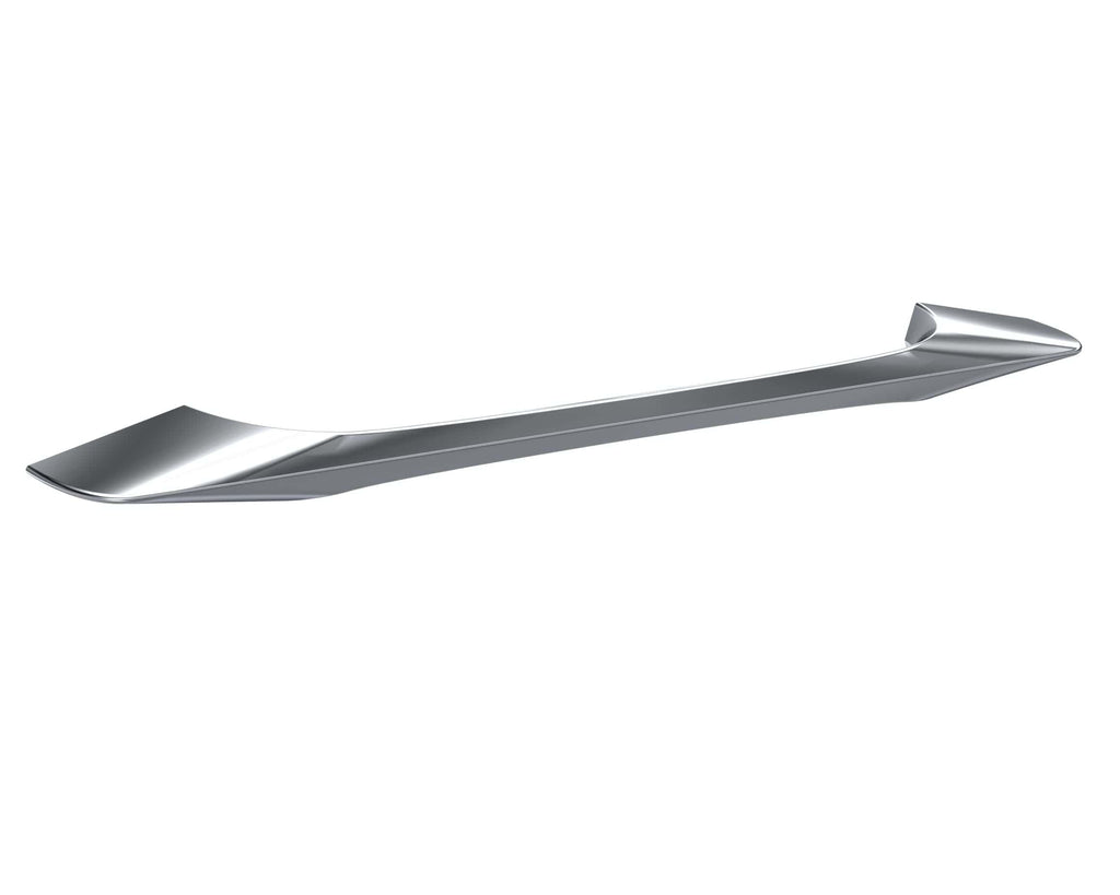 Polished metallic bathroom grab bar for safety and support, modern design, sturdy stainless steel construction, ideal for showers and bathrooms.