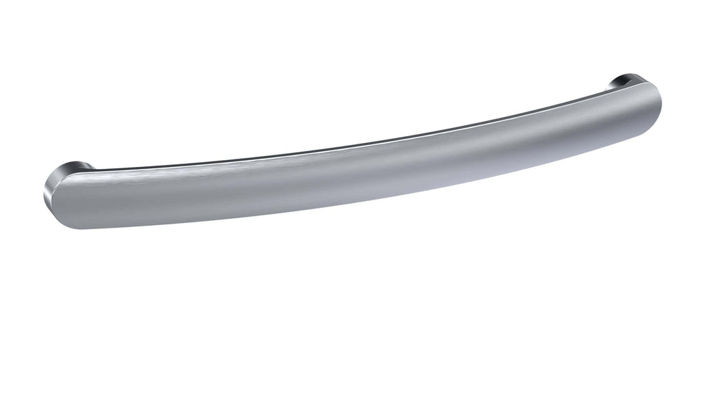 Polished stainless steel bathroom grab rail for safety and support in showers or at bathtubs. Durable, corrosion-resistant, ideal for elderly or disabled bathroom accessibility solutions.