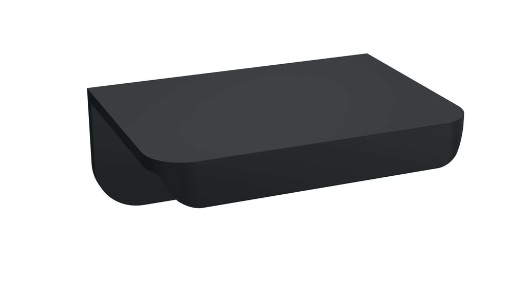 Sleek black bathroom soap dish for modern Bubly Bathrooms, designed for style and functionality. Perfect for organising soaps and toiletries in contemporary bathroom interiors.