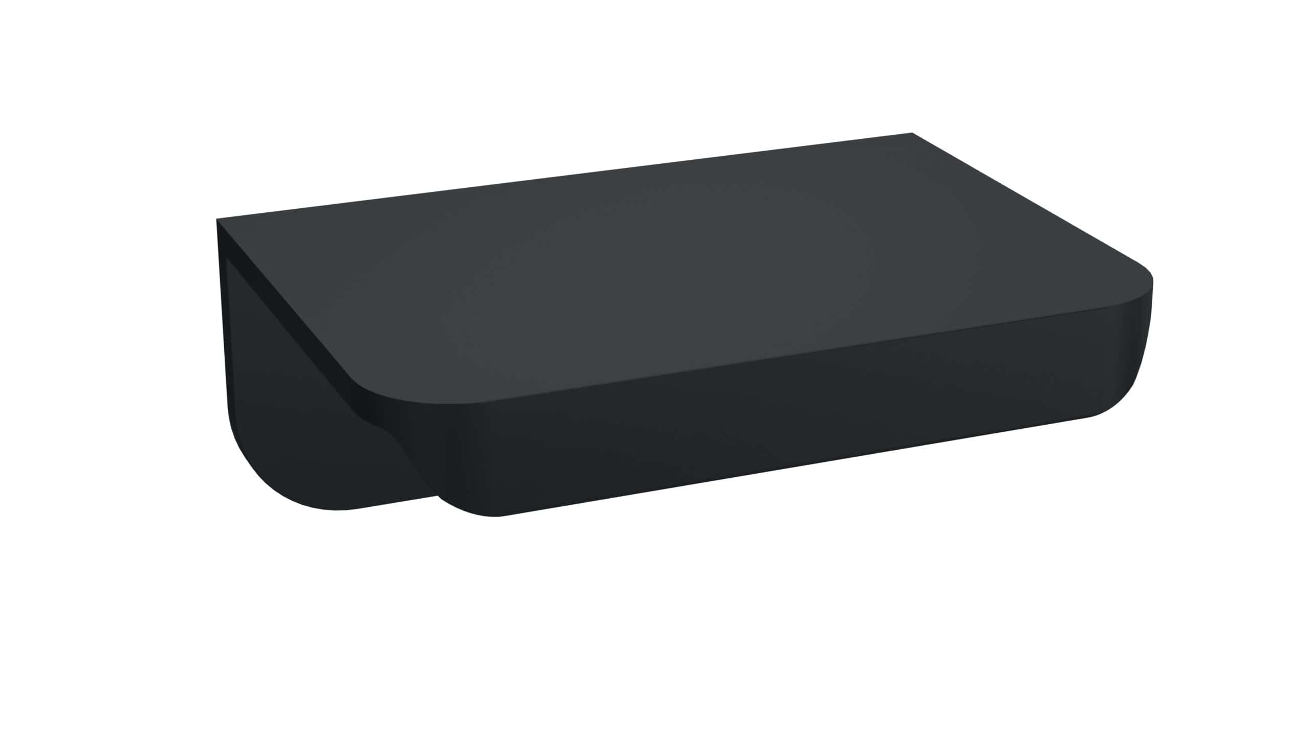 Sleek black bathroom soap dish for modern Bubly Bathrooms, designed for style and functionality. Perfect for organising soaps and toiletries in contemporary bathroom interiors.