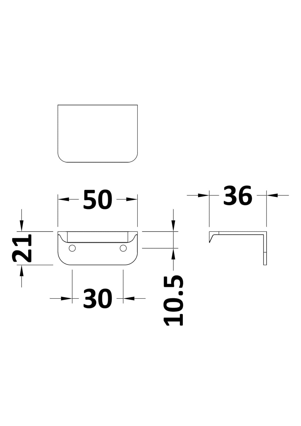 Chrome bathroom drawer with dimensions and technical drawings for Bubly Bathrooms.