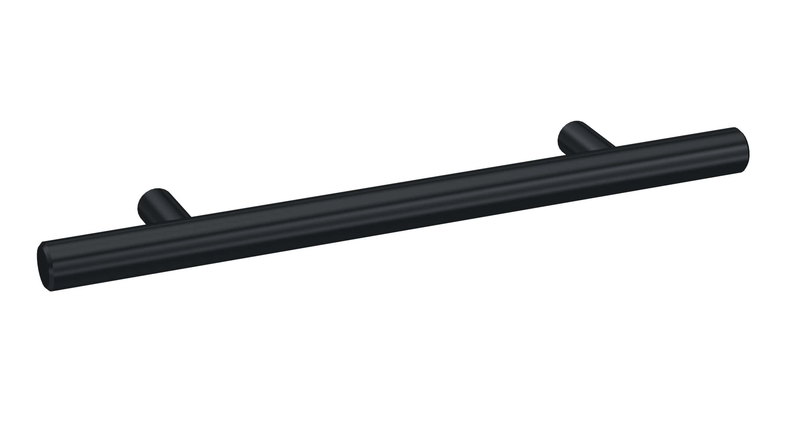 Black matte dual grab bar for bathroom safety and support, ideal for showers and baths, modern design, durable stainless steel construction.