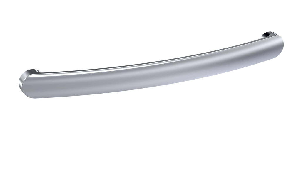 Sleek silver bathroom grab rail for safety and support in modern bathrooms.