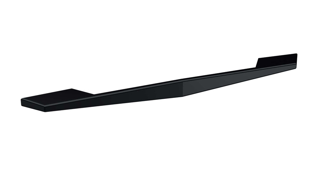 Black bathroom grab bar for safety and support in modern bathroom designs.
