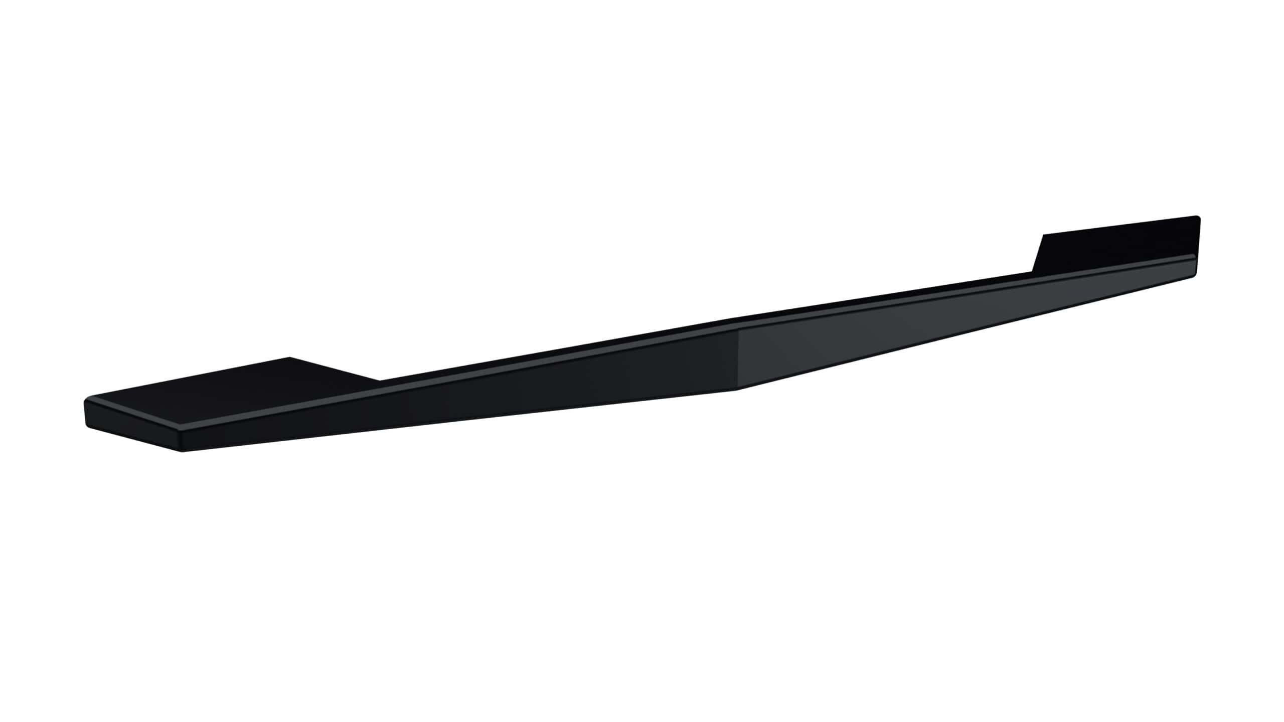Black bathroom grab bar for safety and support in modern bathroom designs.