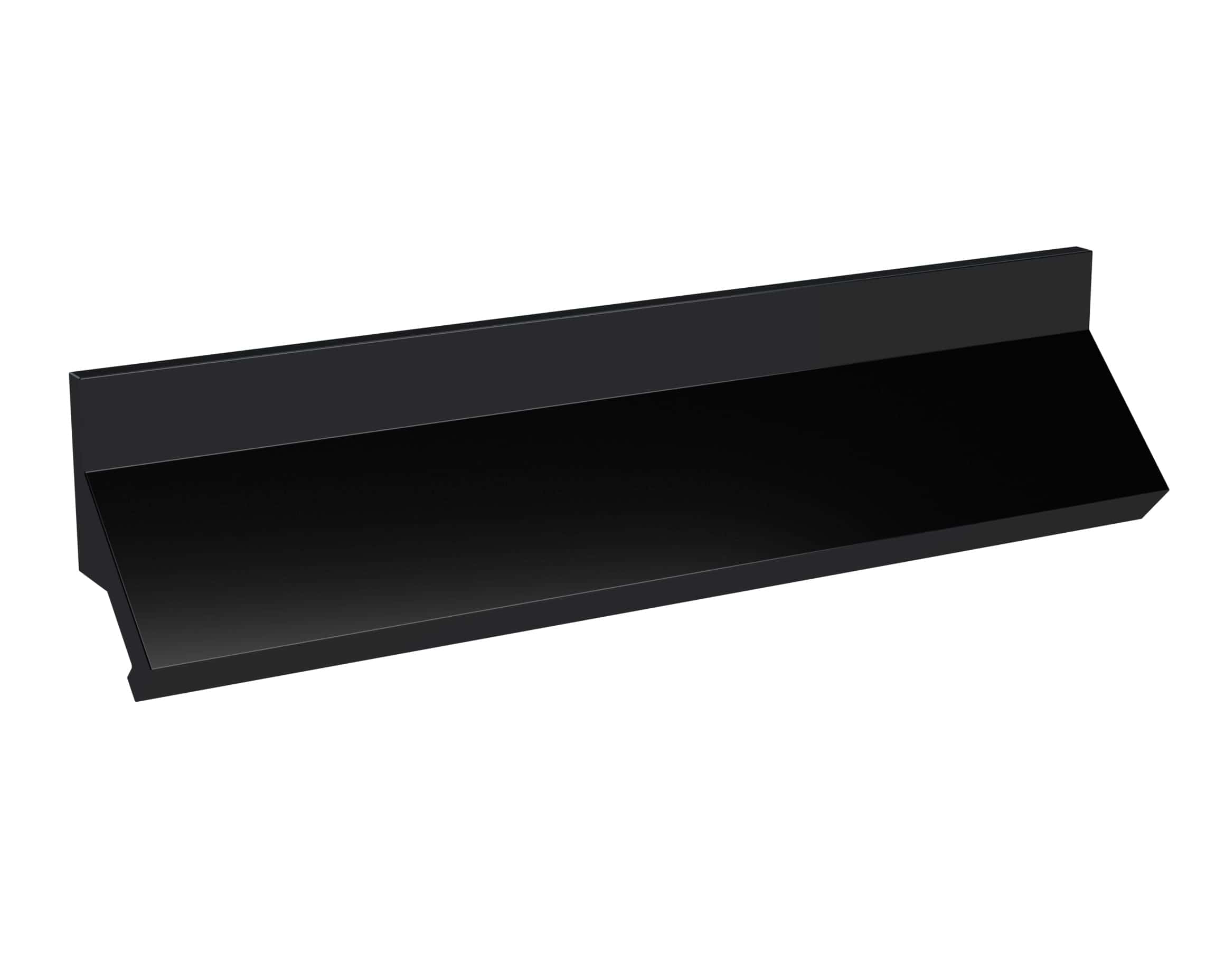 Sleek black bathroom shelf with modern design, ideal for bathroom organisation and storage solutions within Bubly Bathrooms. Perfect for adding style and functionality.