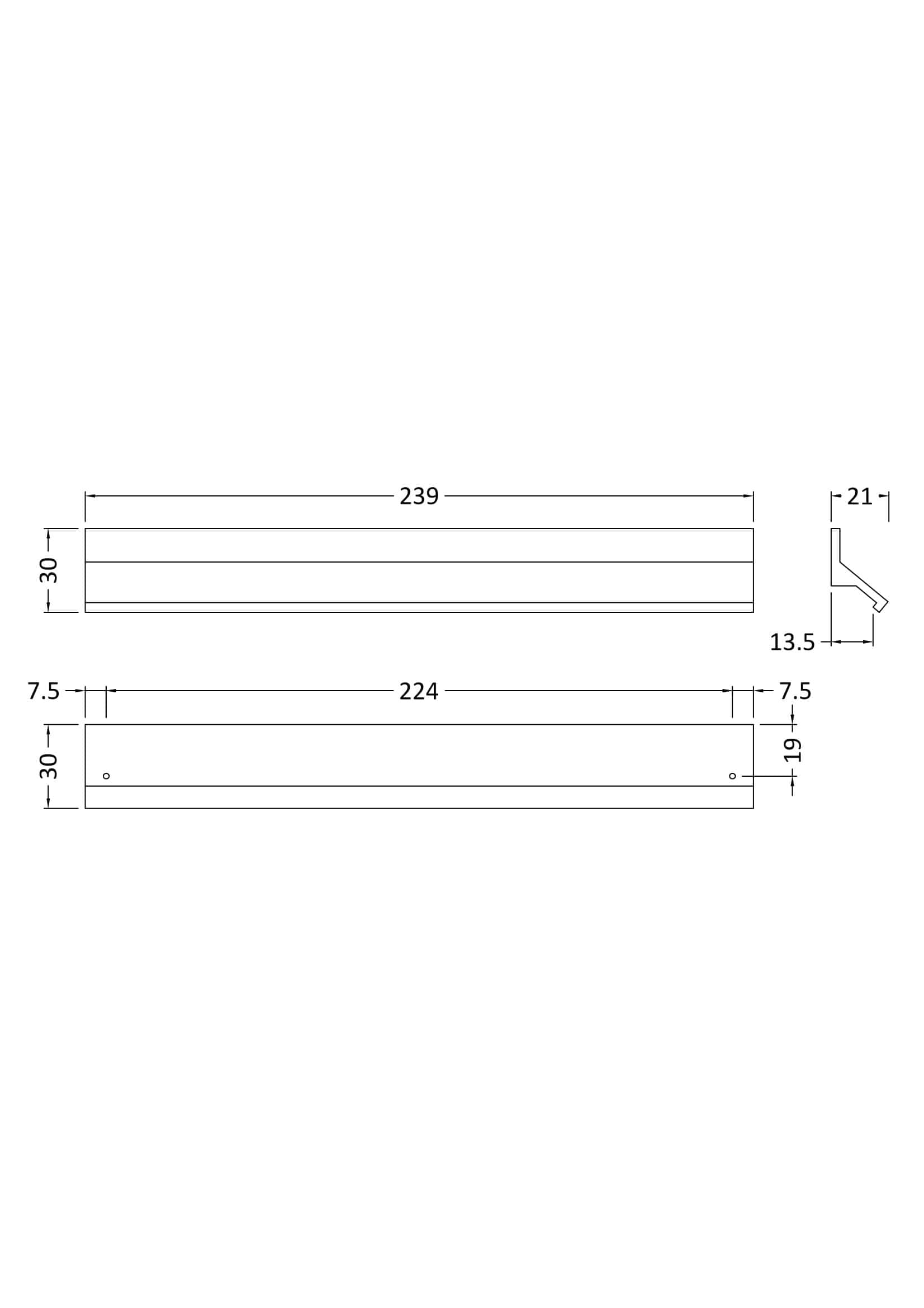 Light brown wooden bathroom shelf with measurements and a side profile, perfect for modern Bubly Bathrooms storage and decoration.