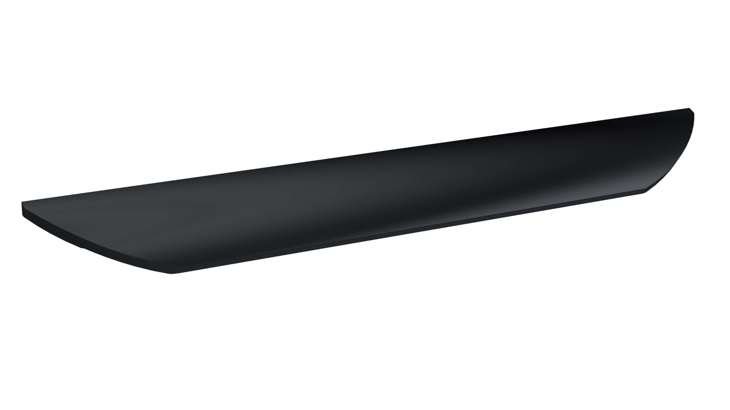 Sleek black bathroom shelf for modern bathrooms, designed for storage and organisation, enhancing bathroom aesthetics.