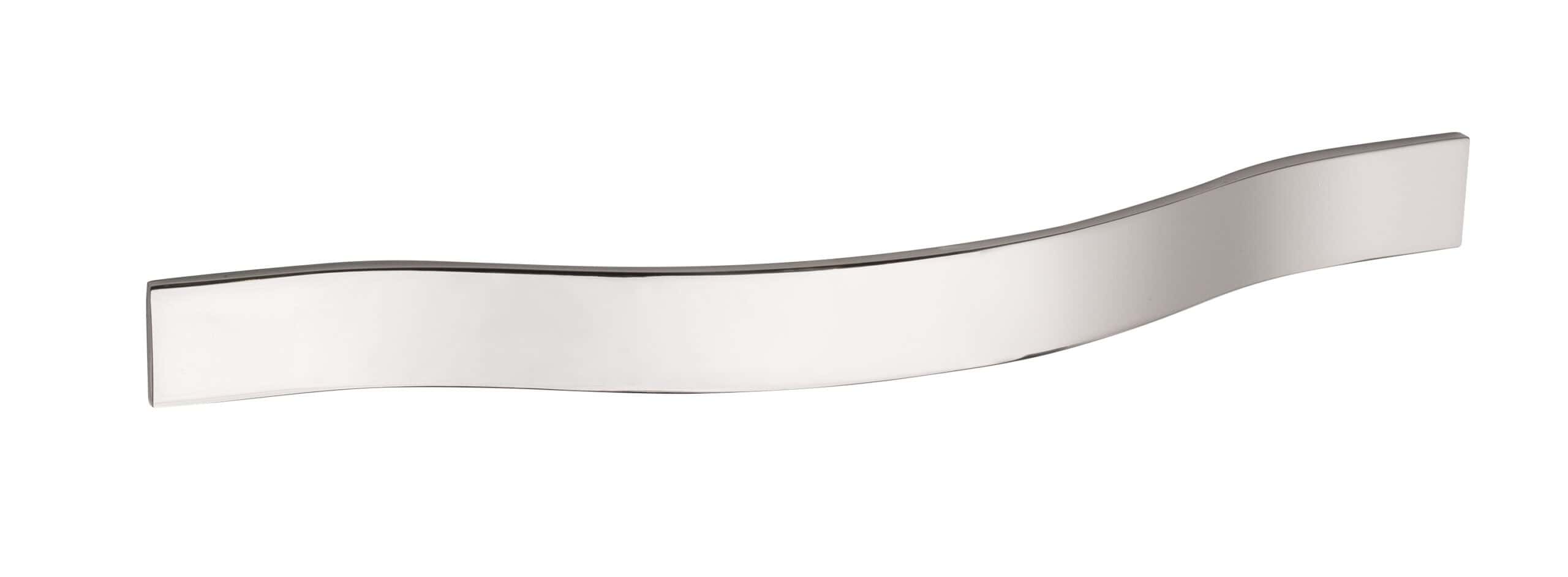 Sleek white wavy bathroom cabinet handle, modern design for luxury bathroom furniture, durable stainless steel finish, suitable for contemporary bathroom renovation and decor.